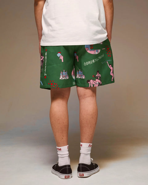 純情ロスタイム - JUNJO LOSS TIME SHORT PANTS / GREEN