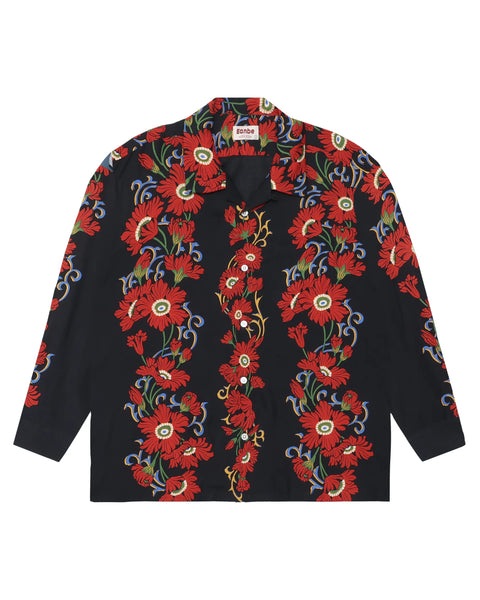 【7/4(土)13:00~販売開始】LAKUEN ROSE L/S SHIRT / BLACK