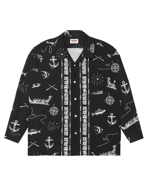 【7/4(土)13:00~販売開始】琉球爬竜船競漕 L/S SHIRT / BLACK
