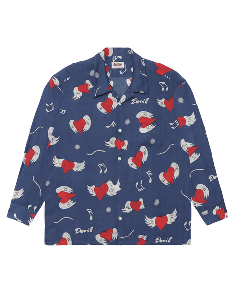【7/4(土)13:00~販売開始】愛狂 L/S SHIRT / NAVY