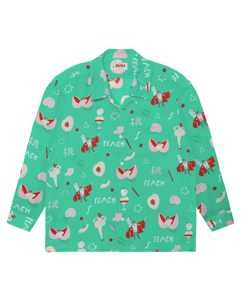 PEACH L/S SHIRT / MINT GREEN