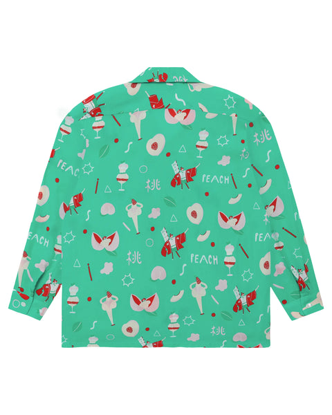 PEACH L/S SHIRT / MINT GREEN