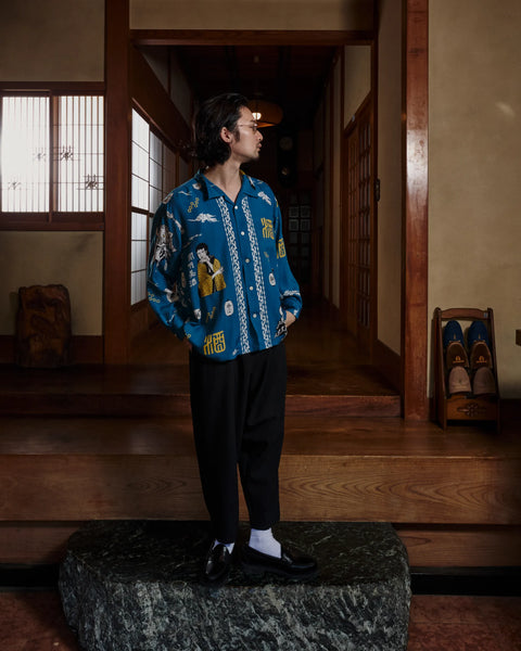 eanbe アロハシャツ SAKE SAKE L/S SHIRT / BLUE – Eanbe
