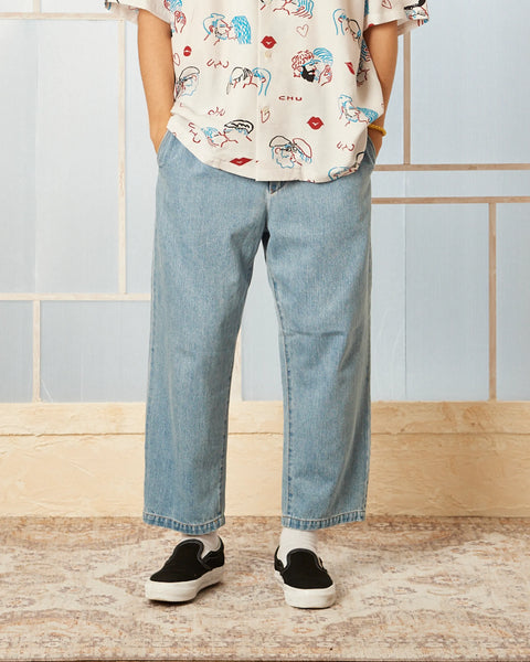 DENIM WORK PANTS / ICE BLUE