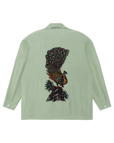 雀荘青天井 L/S SHIRT / GREEN