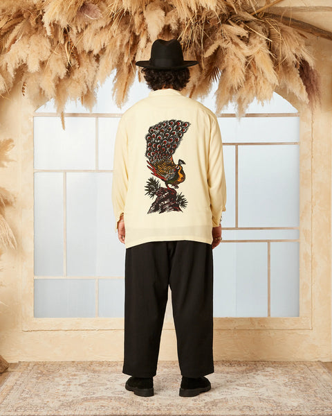 雀荘青天井 L/S SHIRT / CREAM