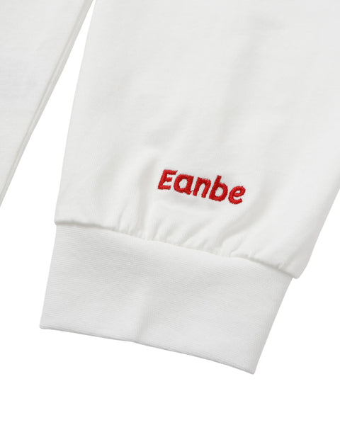 Eanbe 長袖 白 ロゴＴシャツ 物撮り画像