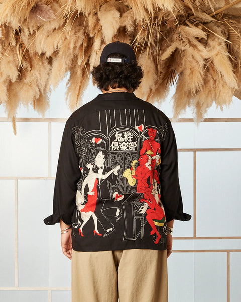 鬼粋俱楽部 L/S SHIRT / BLACK