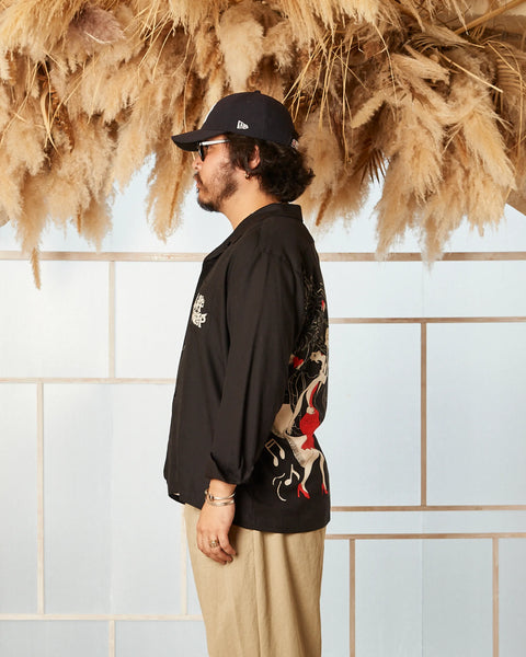 鬼粋俱楽部 L/S SHIRT / BLACK