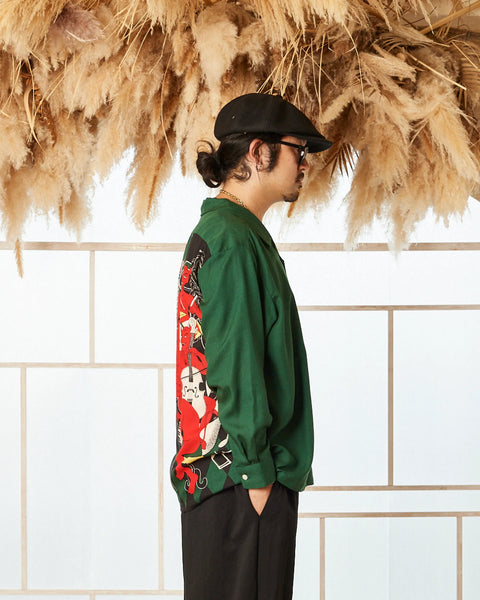 鬼粋俱楽部 L/S SHIRT / GREEN