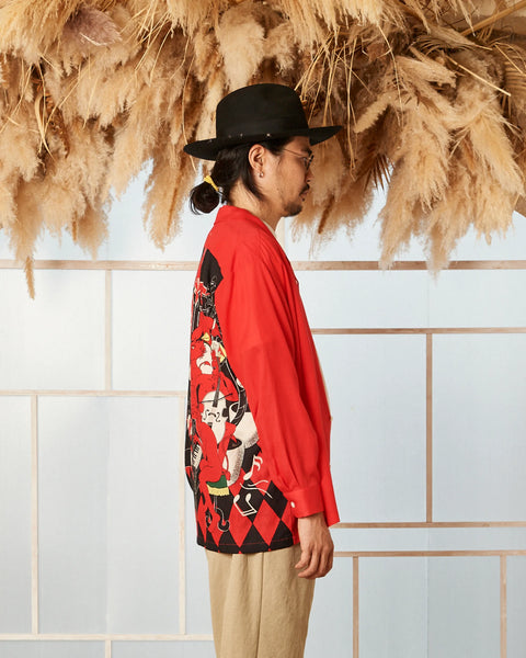 鬼粋俱楽部 L/S SHIRT / RED