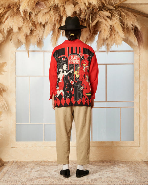 鬼粋俱楽部 L/S SHIRT / RED