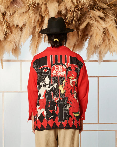 鬼粋俱楽部 L/S SHIRT / RED