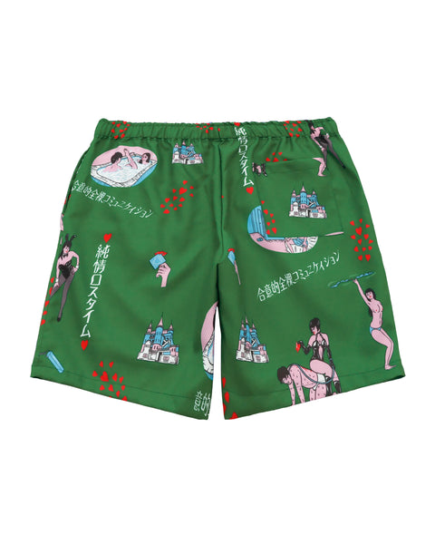 純情ロスタイム - JUNJO LOSS TIME SHORT PANTS / GREEN