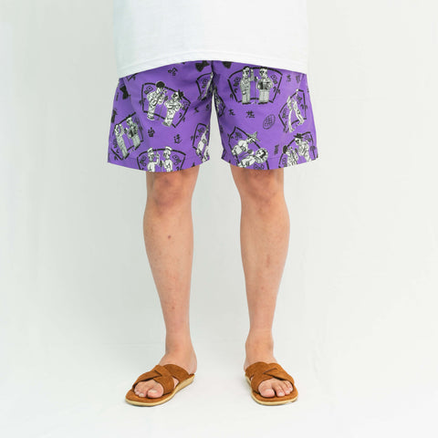 漫才柄_ショートパンツ_着用イメージ_Eanbe