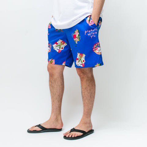 PARADISE柄（楽園柄）_ショートパンツ_着用イメージ_Eanbe