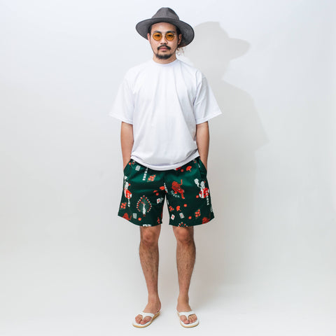 麻雀柄_ショートパンツ_着用イメージ_Eanbe
