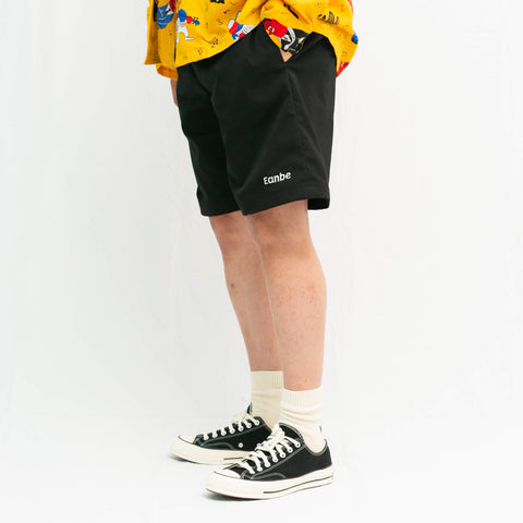 無地ショートパンツ_黒（ブラック）_着用イメージ_ショートパンツ_Eanbe