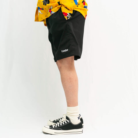 無地ショートパンツ_黒（ブラック）_着用イメージ_ショートパンツ_Eanbe