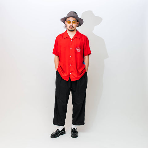 Barber柄（理容師柄）_アロハシャツ_着用イメージ_Eanbe