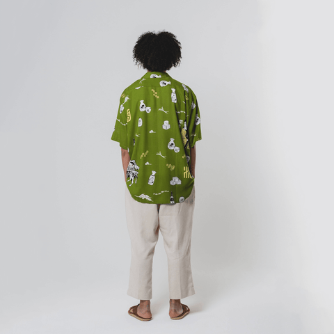 eanbe アロハシャツ SAKE SAKE L/S SHIRT / BLUE – Eanbe