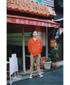Barber柄（理容師柄）_ロングアロハシャツ_着用イメージ_Eanbe