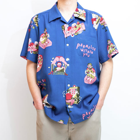 PARADISE柄（楽園柄）_着用イメージ_アロハシャツ_Eanbe