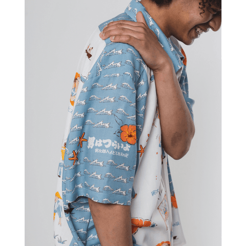 Eanbe × 男はつらいよ アロハシャツ 寅次郎ハイビスカスの花 希少 L 男はつらいよ 『寅次郎ハイビスカスの花』 – Eanbe